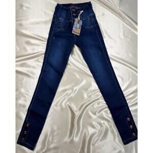 Tummy Control‎ Colombian Jeans Butt Lift Size 6 High-Rise Skinny Stretch Ankle